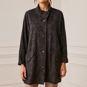 Free People Jacquard Utility Jacket Women’s Size XS Gray Printed Boho Oversized